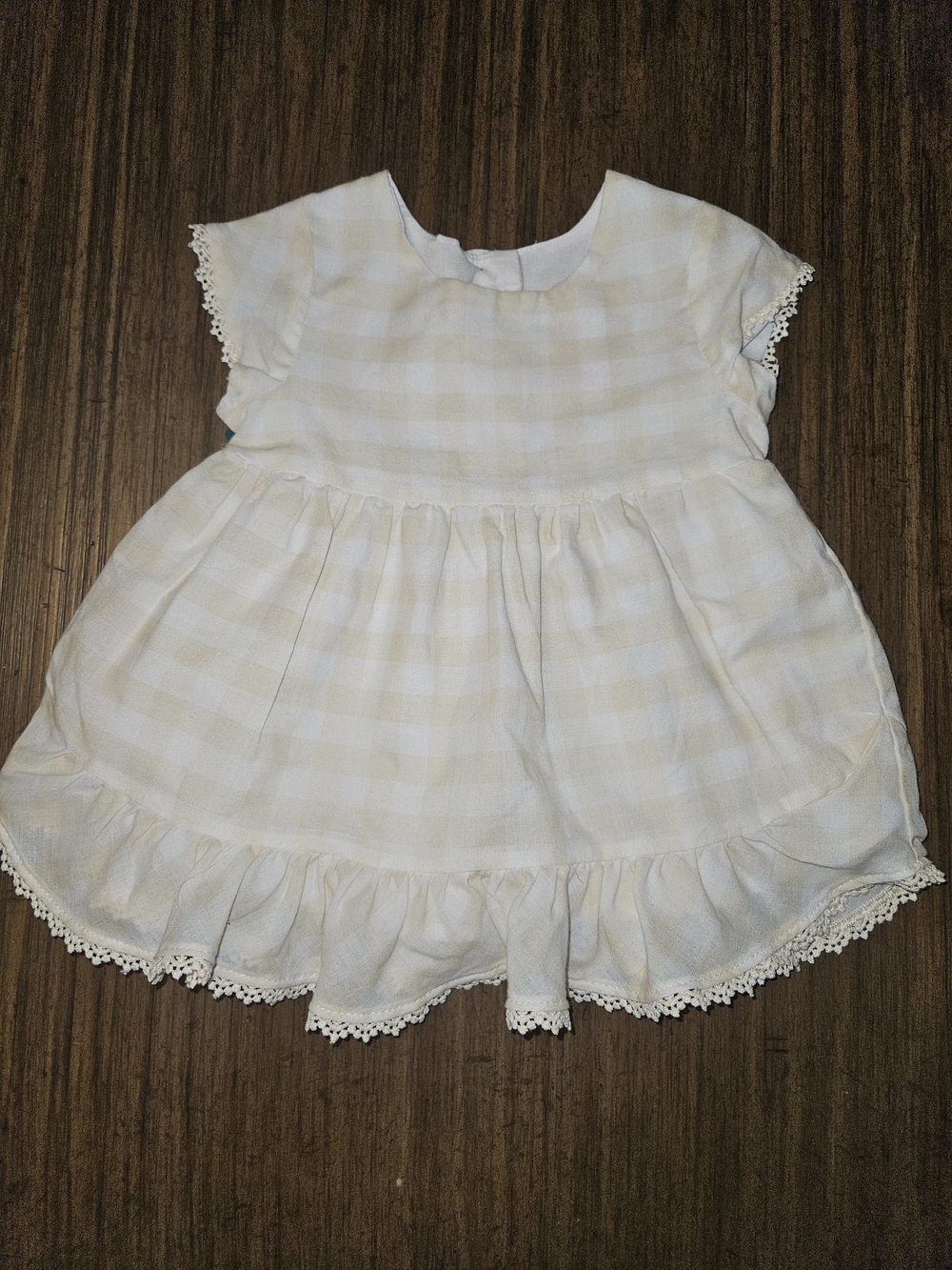 Tommy Bahama White and Cream Gingham Girls' Casual Dress